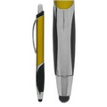 Stylus Click Pen - Rubber Grip - Pad Printed